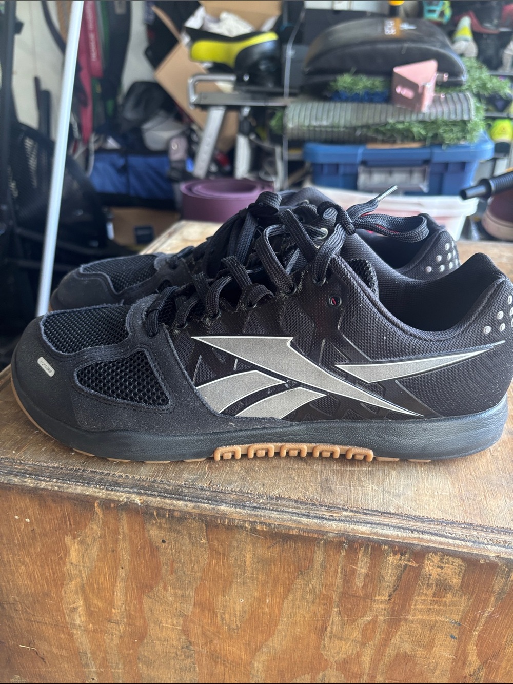 Reebok Men’s Black Athletic Training Shoes with Gum Outsole